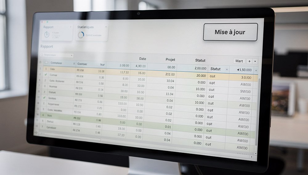 écran Excel mise a jour